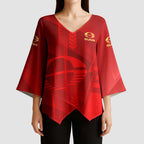 Personalized Gold Coast Suns Kimono Sleeve Blouse Modern Geometric Sports Graphic Style