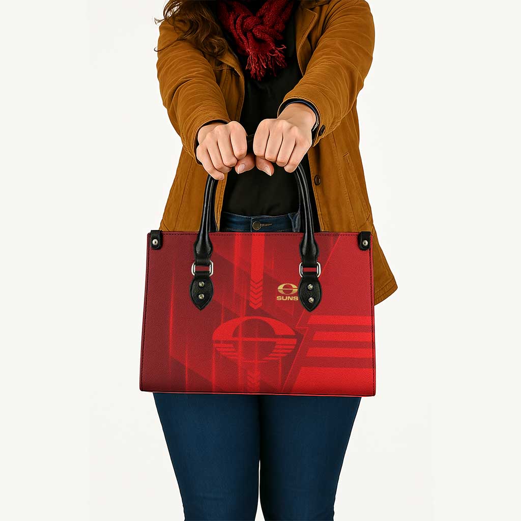 Gold Coast Suns Leather Bag Modern Geometric Sports Graphic Style