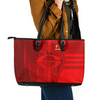 Gold Coast Suns Leather Tote Bag Modern Geometric Sports Graphic Style