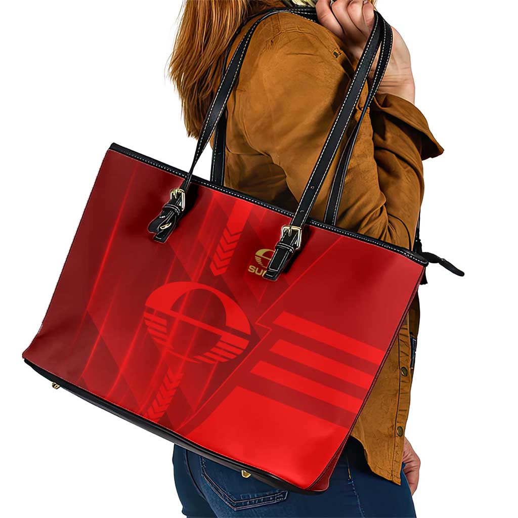 Gold Coast Suns Leather Tote Bag Modern Geometric Sports Graphic Style