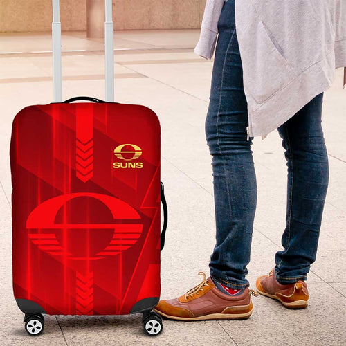 Gold Coast Suns Luggage Cover Modern Geometric Sports Graphic Style