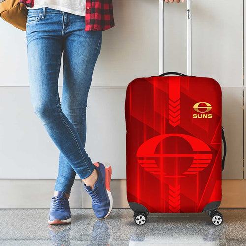Gold Coast Suns Luggage Cover Modern Geometric Sports Graphic Style