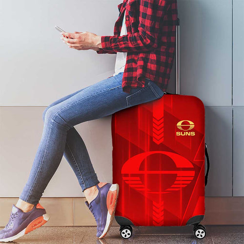 Gold Coast Suns Luggage Cover Modern Geometric Sports Graphic Style