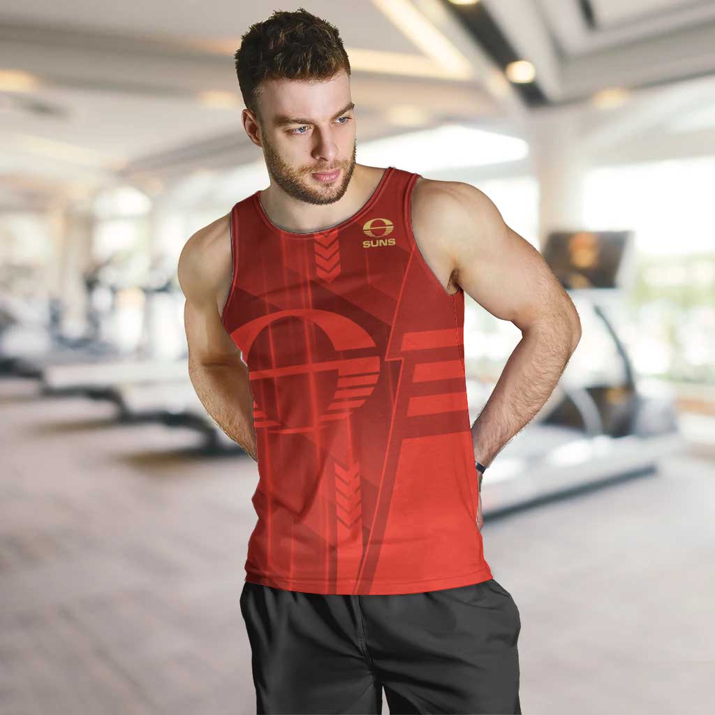 Personalized Gold Coast Suns Men Tank Top Modern Geometric Sports Graphic Style