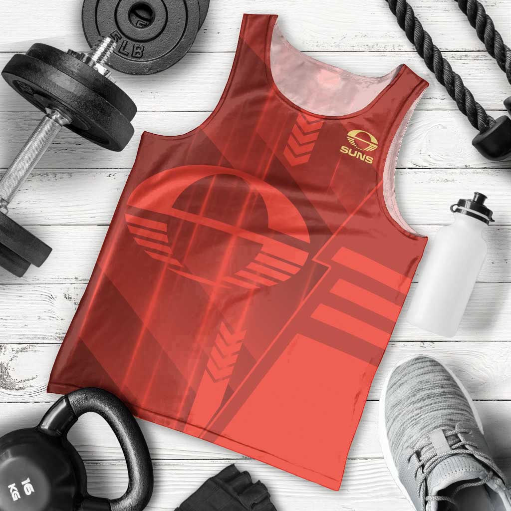 Personalized Gold Coast Suns Men Tank Top Modern Geometric Sports Graphic Style
