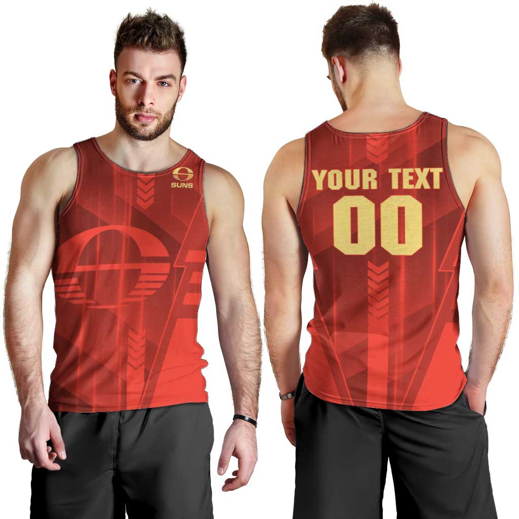 Personalized Gold Coast Suns Men Tank Top Modern Geometric Sports Graphic Style