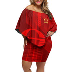 Personalized Gold Coast Suns Off Shoulder Short Dress Modern Geometric Sports Graphic Style