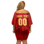 Personalized Gold Coast Suns Off Shoulder Short Dress Modern Geometric Sports Graphic Style