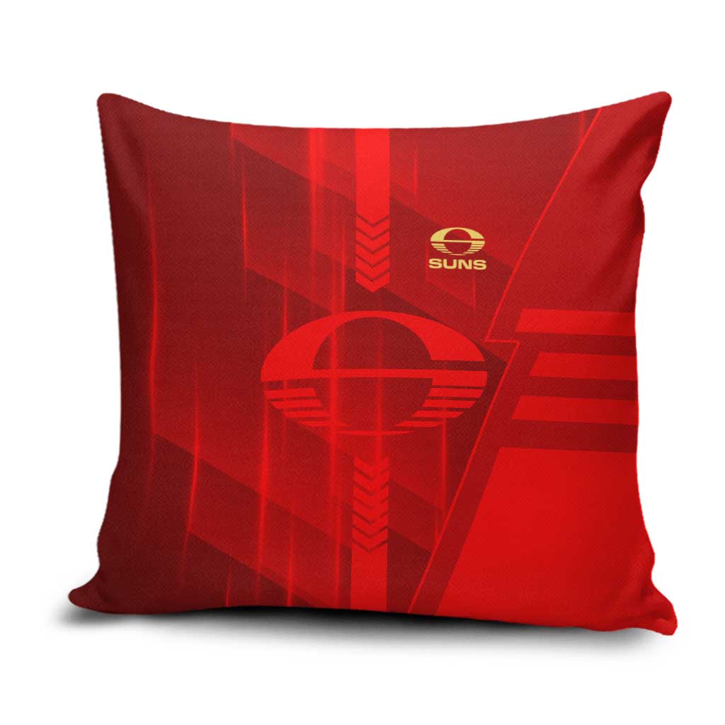 Gold Coast Suns Pillow Cover Modern Geometric Sports Graphic Style