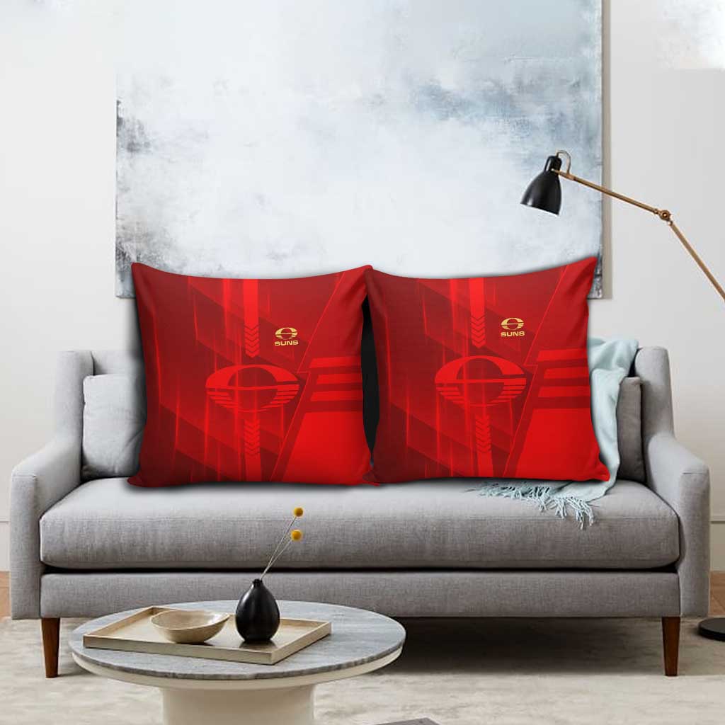 Gold Coast Suns Pillow Cover Modern Geometric Sports Graphic Style