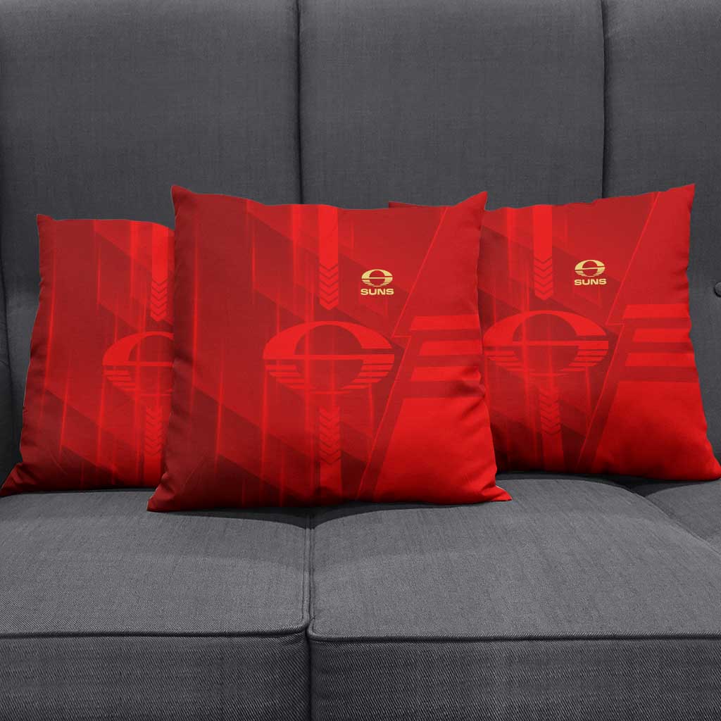 Gold Coast Suns Pillow Cover Modern Geometric Sports Graphic Style