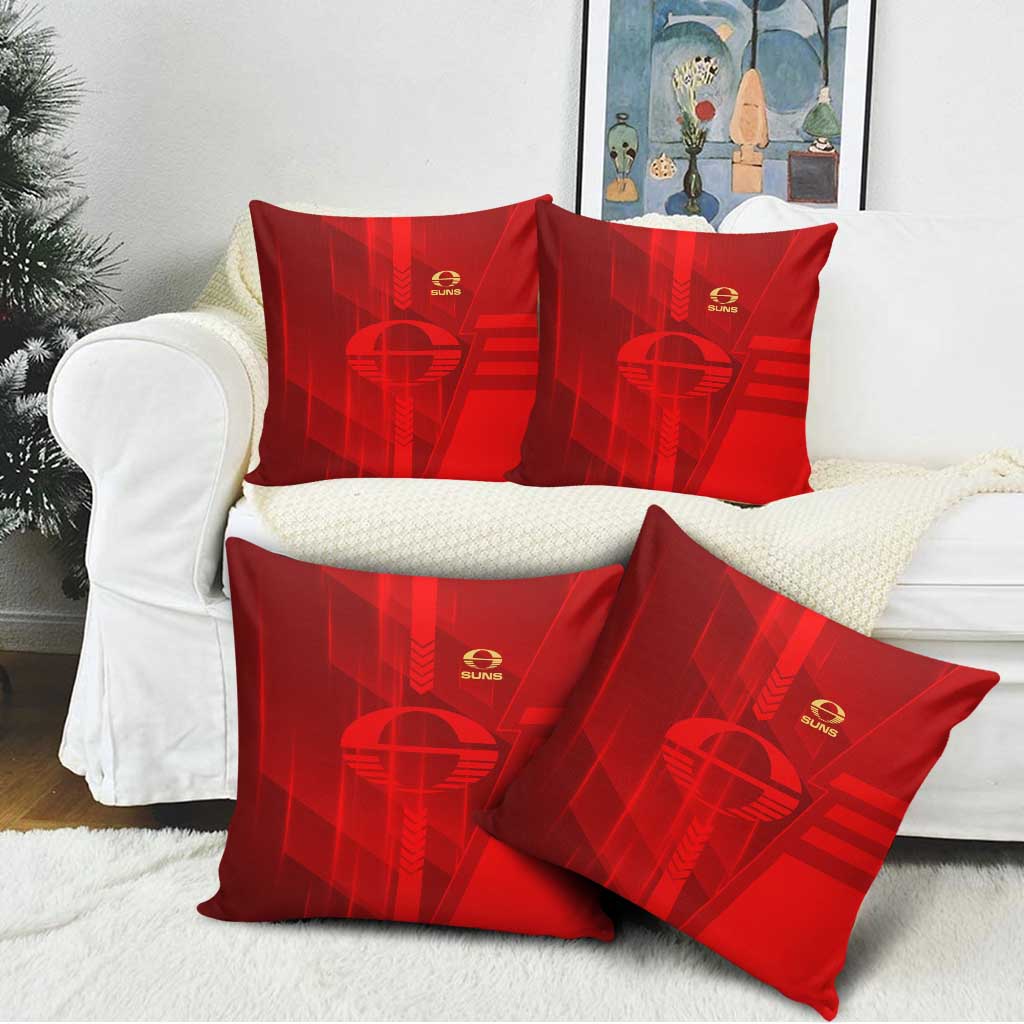 Gold Coast Suns Pillow Cover Modern Geometric Sports Graphic Style
