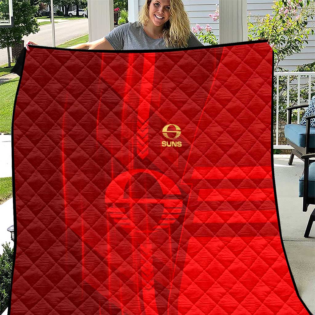 Gold Coast Suns Quilt Modern Geometric Sports Graphic Style