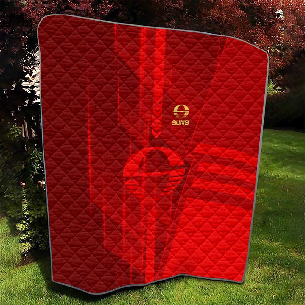 Gold Coast Suns Quilt Modern Geometric Sports Graphic Style