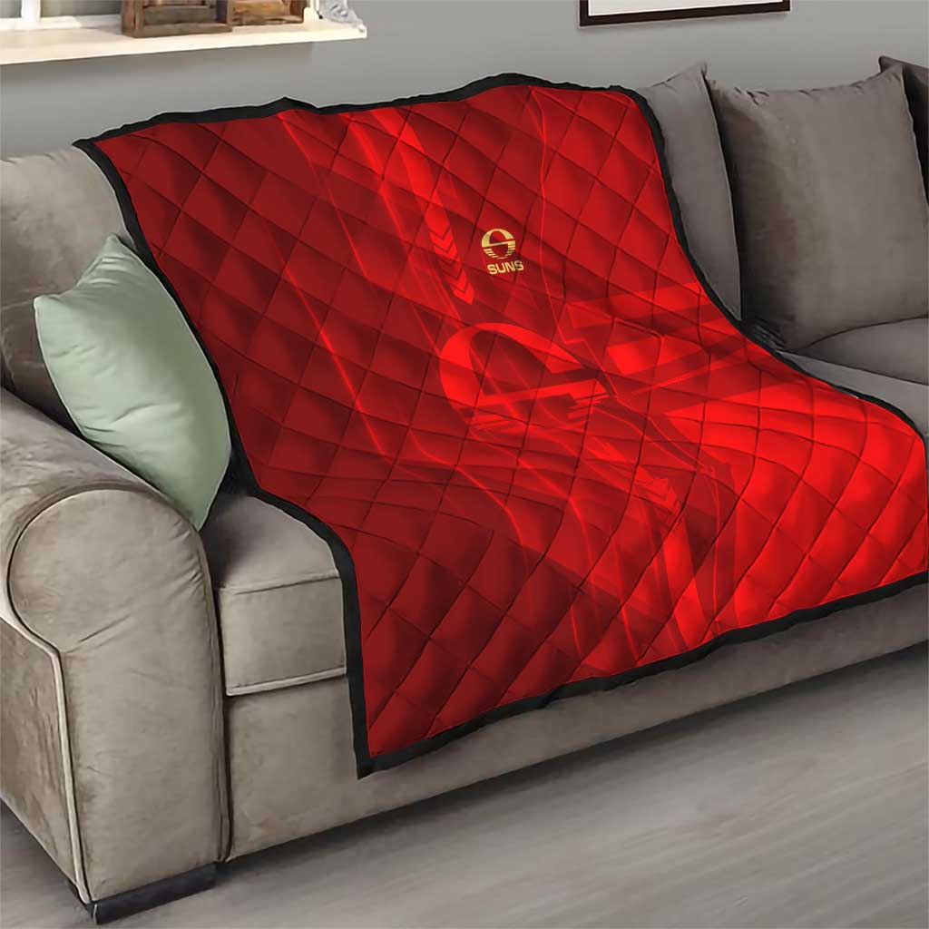 Gold Coast Suns Quilt Modern Geometric Sports Graphic Style