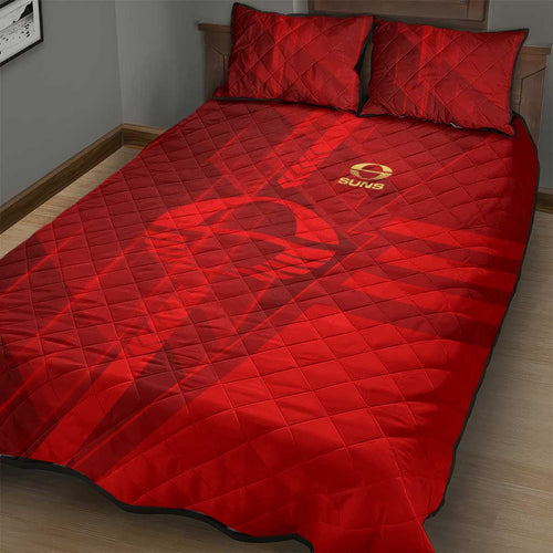 Gold Coast Suns Quilt Bed Set Modern Geometric Sports Graphic Style