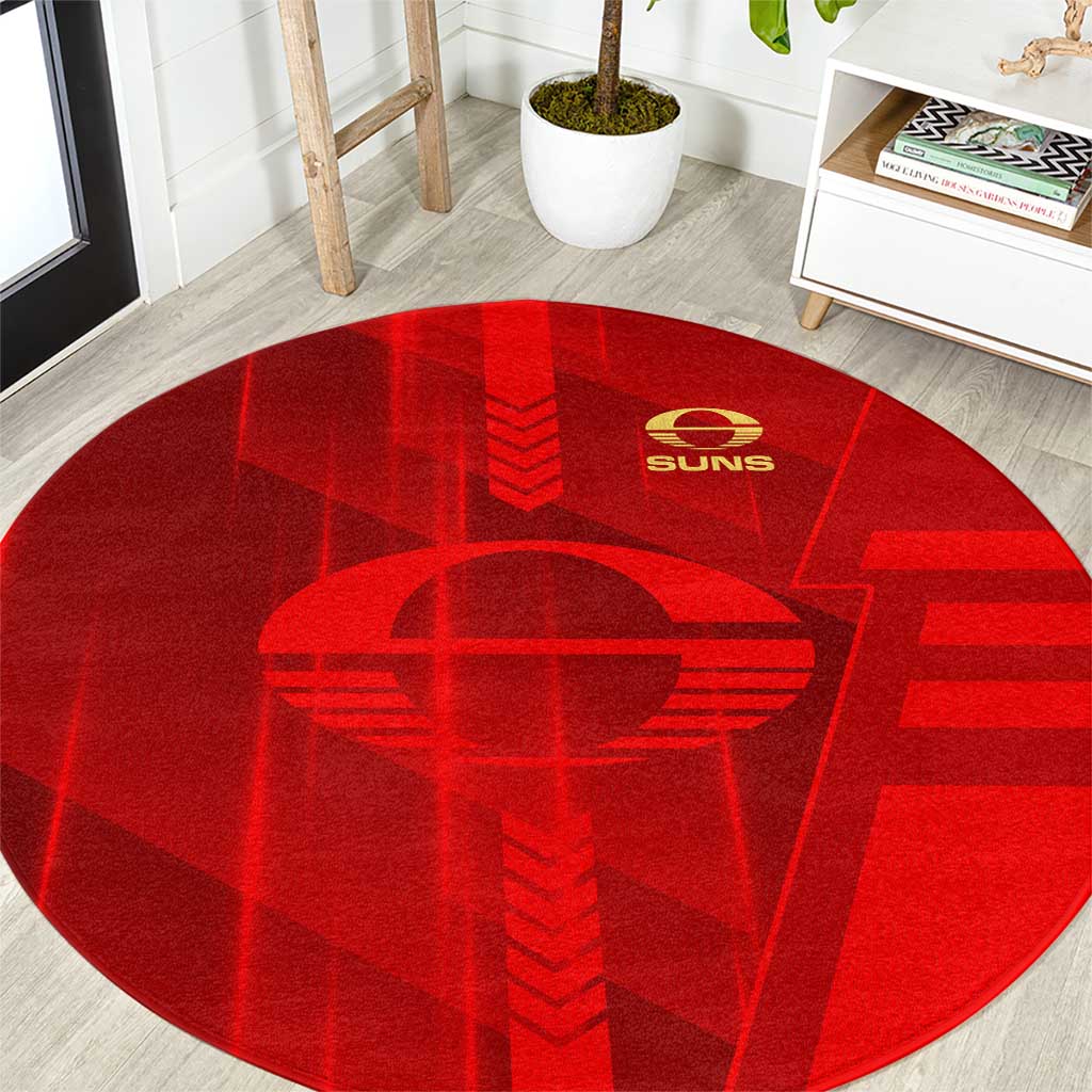 Gold Coast Suns Round Carpet Modern Geometric Sports Graphic Style
