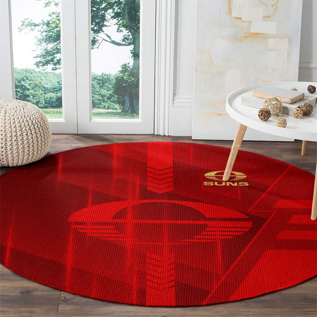 Gold Coast Suns Round Carpet Modern Geometric Sports Graphic Style