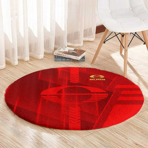Gold Coast Suns Round Carpet Modern Geometric Sports Graphic Style