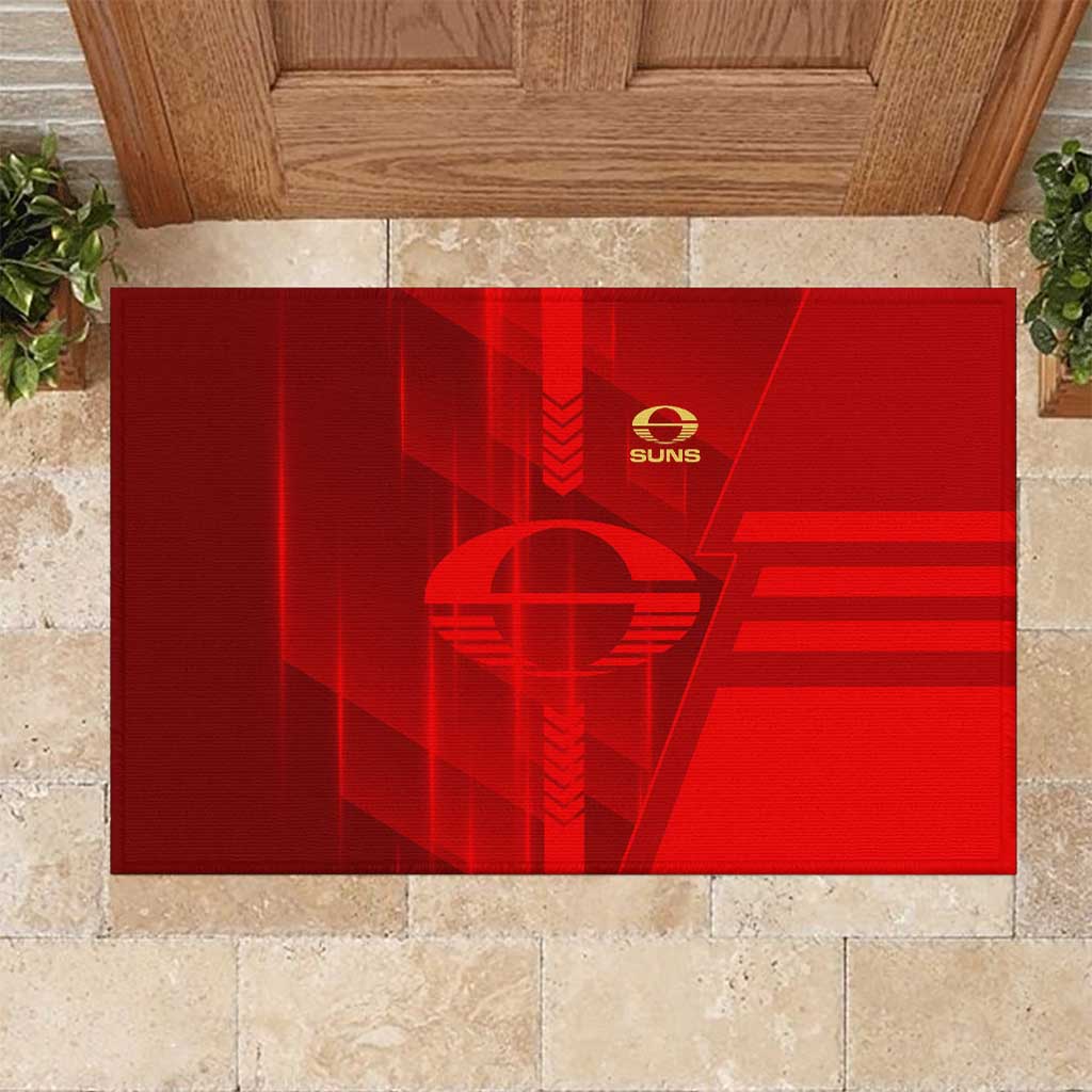 Gold Coast Suns Rubber Doormat Modern Geometric Sports Graphic Style