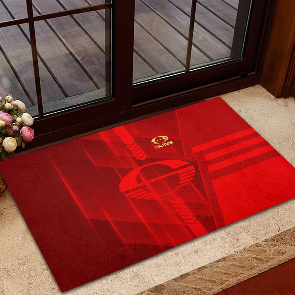 Gold Coast Suns Rubber Doormat Modern Geometric Sports Graphic Style