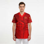 Personalized Gold Coast Suns Scrub Top Modern Geometric Sports Graphic Style