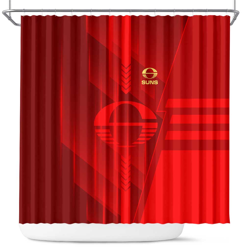 Gold Coast Suns Shower Curtain Modern Geometric Sports Graphic Style