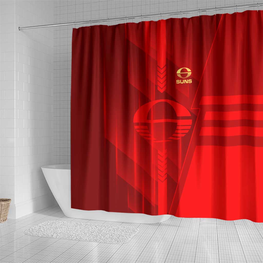 Gold Coast Suns Shower Curtain Modern Geometric Sports Graphic Style