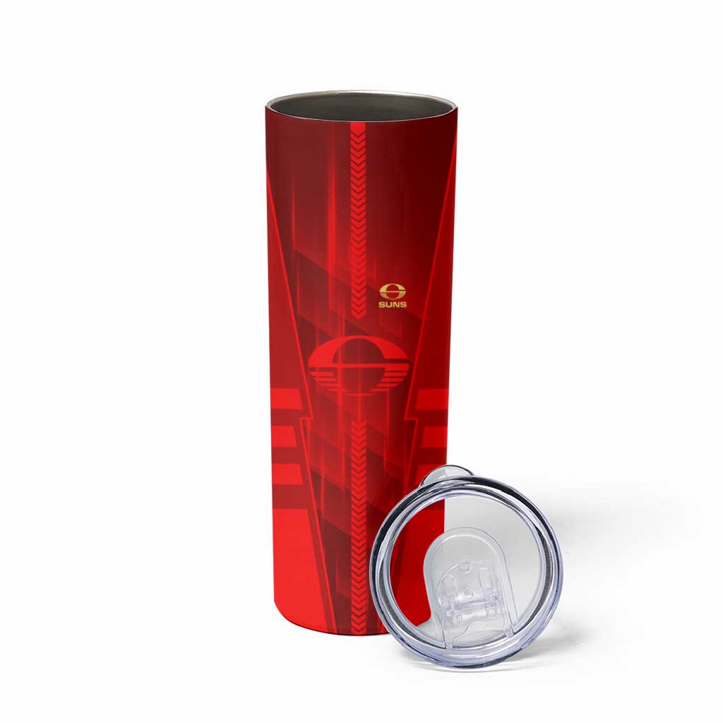 Personalized Gold Coast Suns Skinny Tumbler Modern Geometric Sports Graphic Style