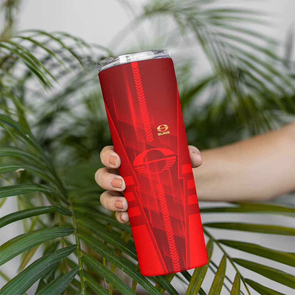 Personalized Gold Coast Suns Skinny Tumbler Modern Geometric Sports Graphic Style