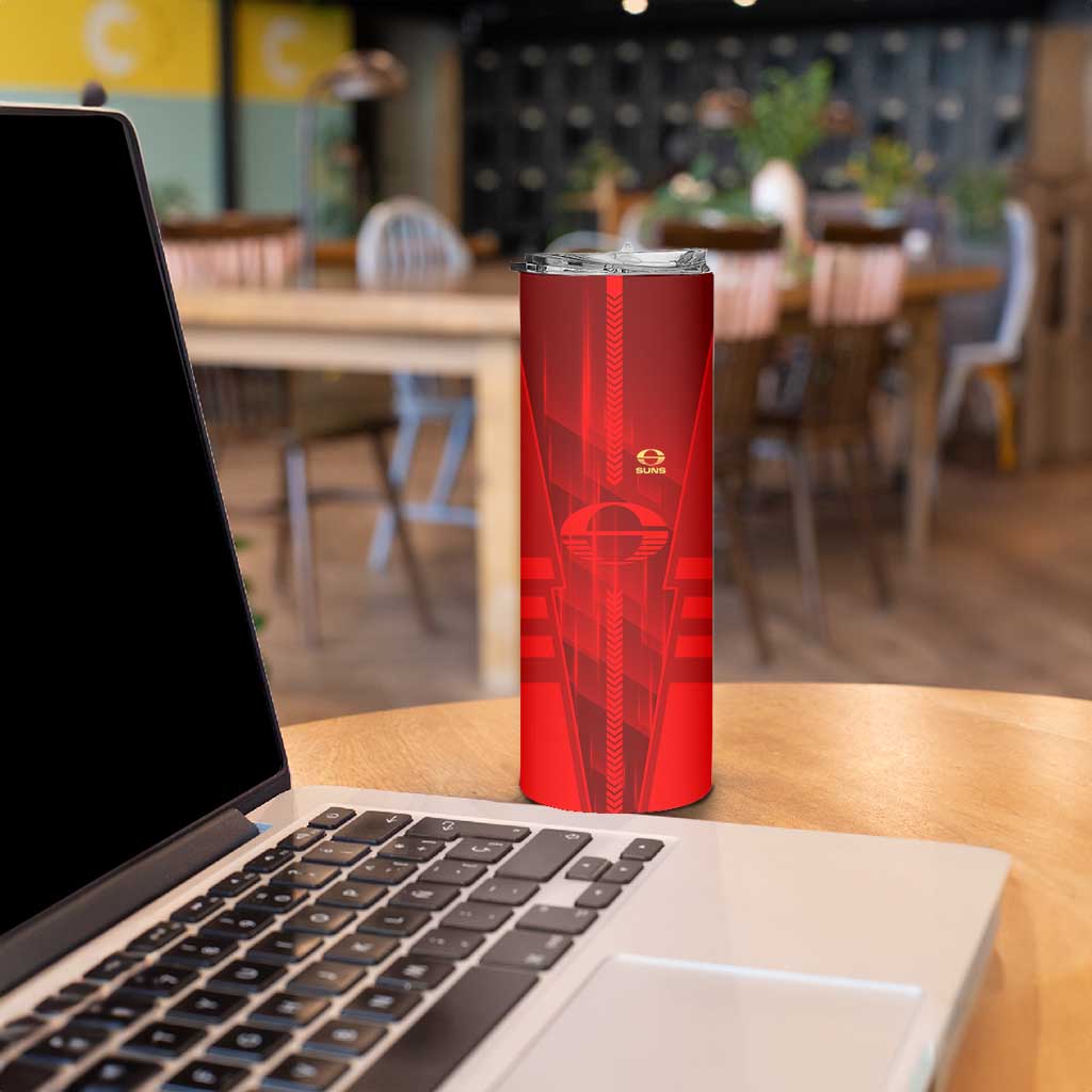 Personalized Gold Coast Suns Skinny Tumbler Modern Geometric Sports Graphic Style