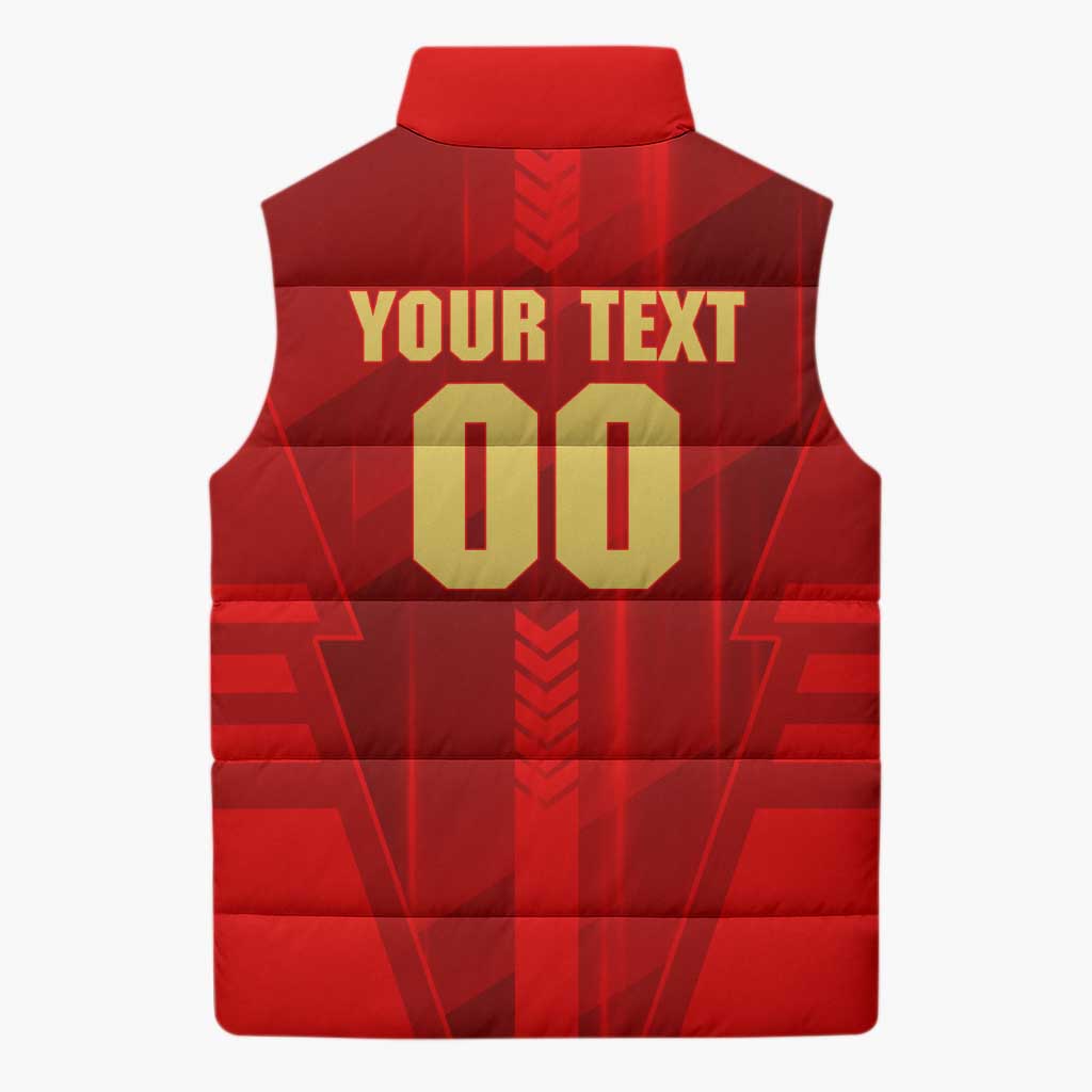 Personalized Gold Coast Suns Sleeveless Puffer Jacket Modern Geometric Sports Graphic Style