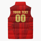 Personalized Gold Coast Suns Sleeveless Puffer Jacket Modern Geometric Sports Graphic Style