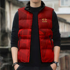 Personalized Gold Coast Suns Sleeveless Puffer Jacket Modern Geometric Sports Graphic Style