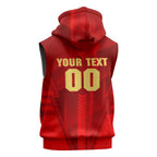 Personalized Gold Coast Suns Sleeveless Zip Hoodie Modern Geometric Sports Graphic Style