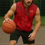 Personalized Gold Coast Suns Sleeveless Zip Hoodie Modern Geometric Sports Graphic Style
