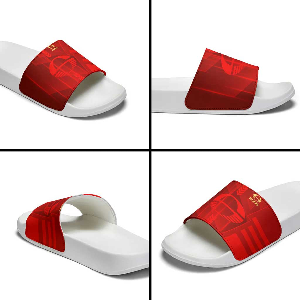 Gold Coast Suns Slide Sandals Modern Geometric Sports Graphic Style
