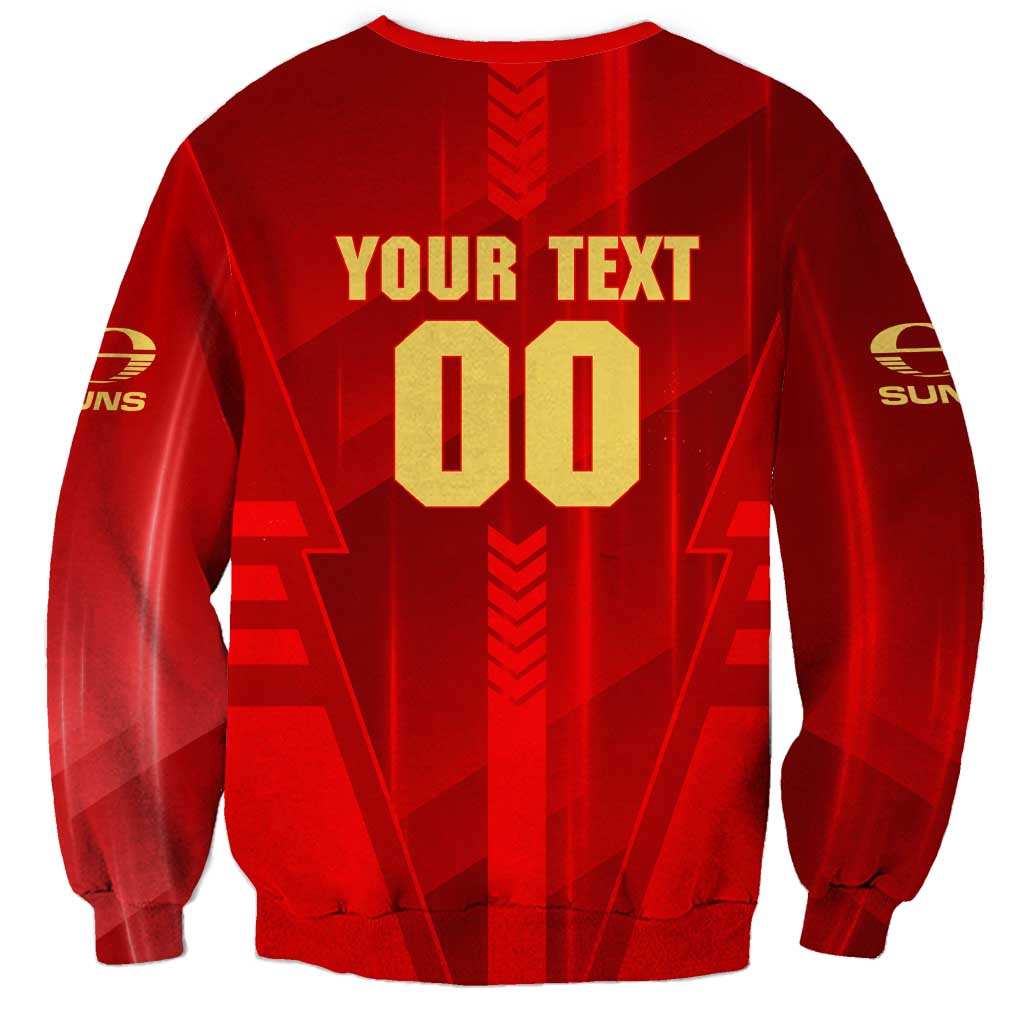 Personalized Gold Coast Suns Sweatshirt Modern Geometric Sports Graphic Style