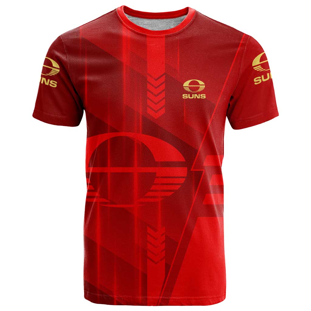 Personalized Gold Coast Suns T Shirt Modern Geometric Sports Graphic Style