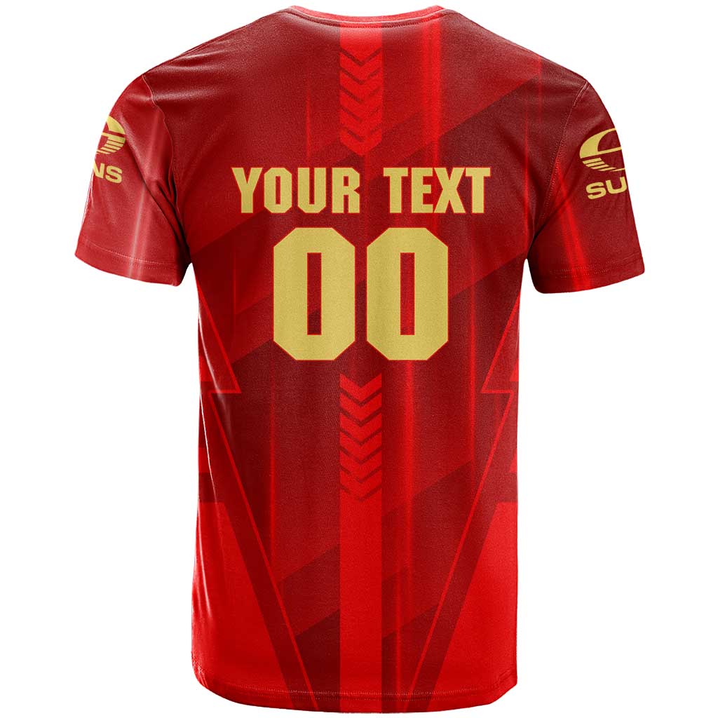 Personalized Gold Coast Suns T Shirt Modern Geometric Sports Graphic Style