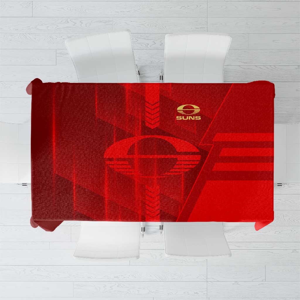 Gold Coast Suns Tablecloth Modern Geometric Sports Graphic Style