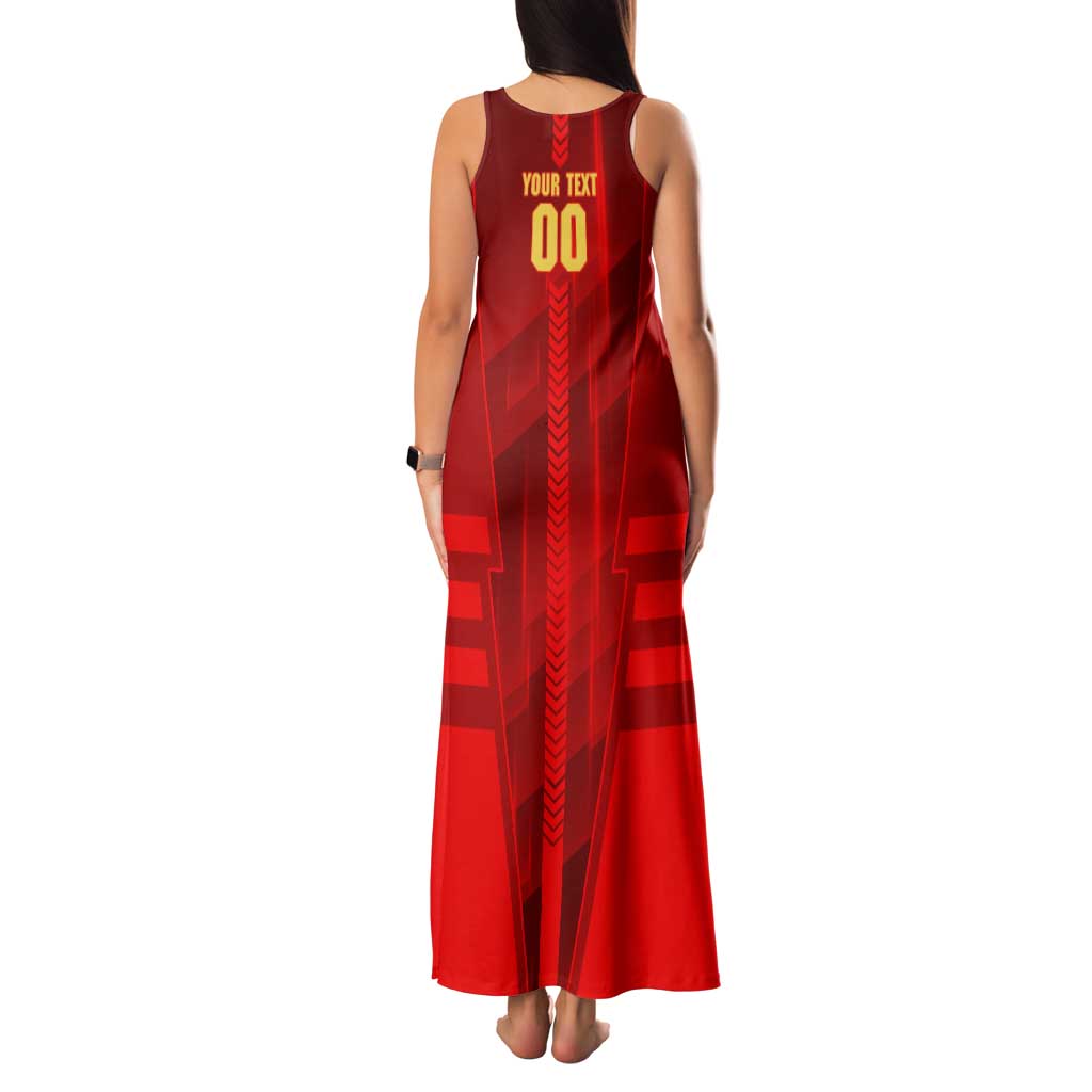 Personalized Gold Coast Suns Tank Maxi Dress Modern Geometric Sports Graphic Style