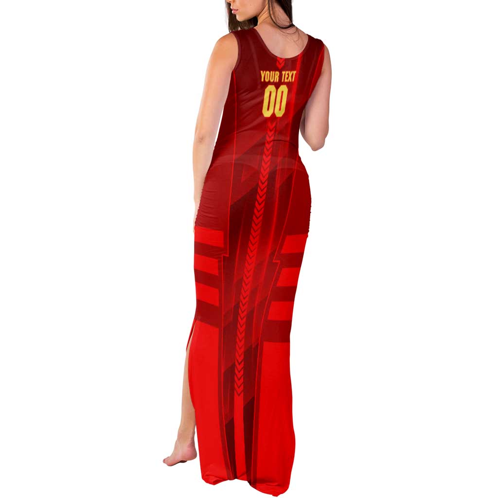 Personalized Gold Coast Suns Tank Maxi Dress Modern Geometric Sports Graphic Style