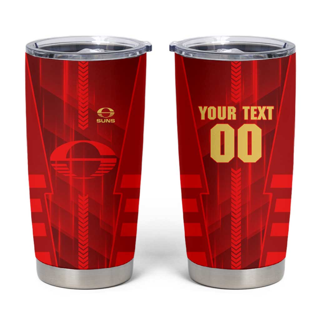 Personalized Gold Coast Suns Tumbler Cup Modern Geometric Sports Graphic Style