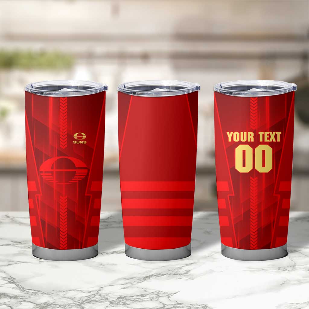 Personalized Gold Coast Suns Tumbler Cup Modern Geometric Sports Graphic Style