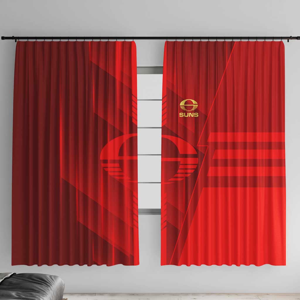 Gold Coast Suns Window Curtain Modern Geometric Sports Graphic Style