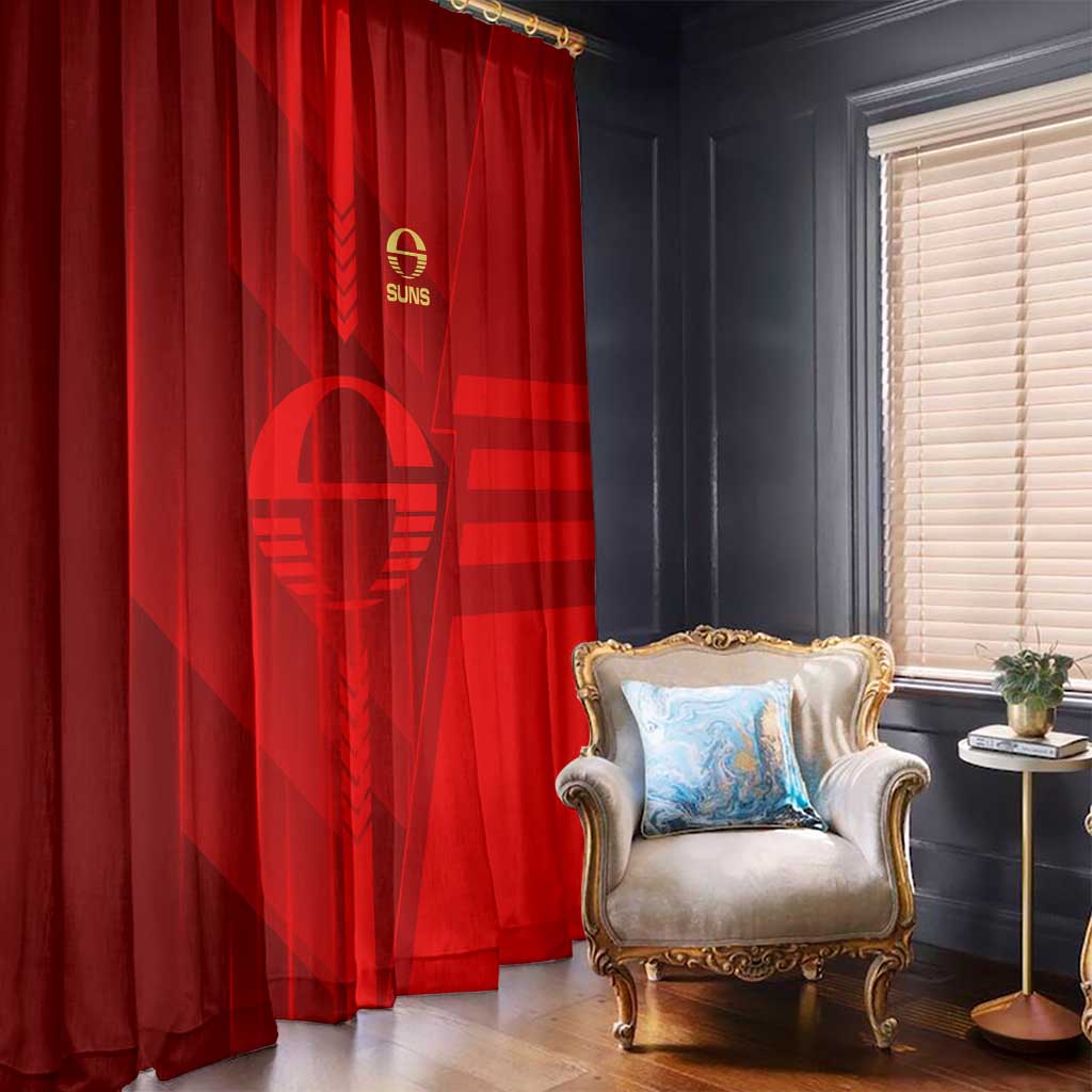 Gold Coast Suns Window Curtain Modern Geometric Sports Graphic Style