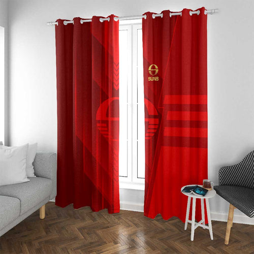 Gold Coast Suns Window Curtain Modern Geometric Sports Graphic Style