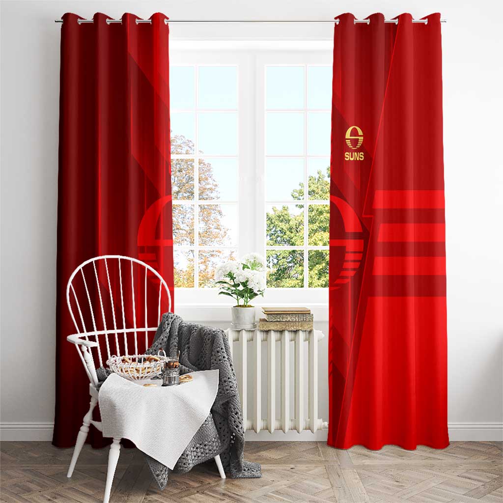 Gold Coast Suns Window Curtain Modern Geometric Sports Graphic Style