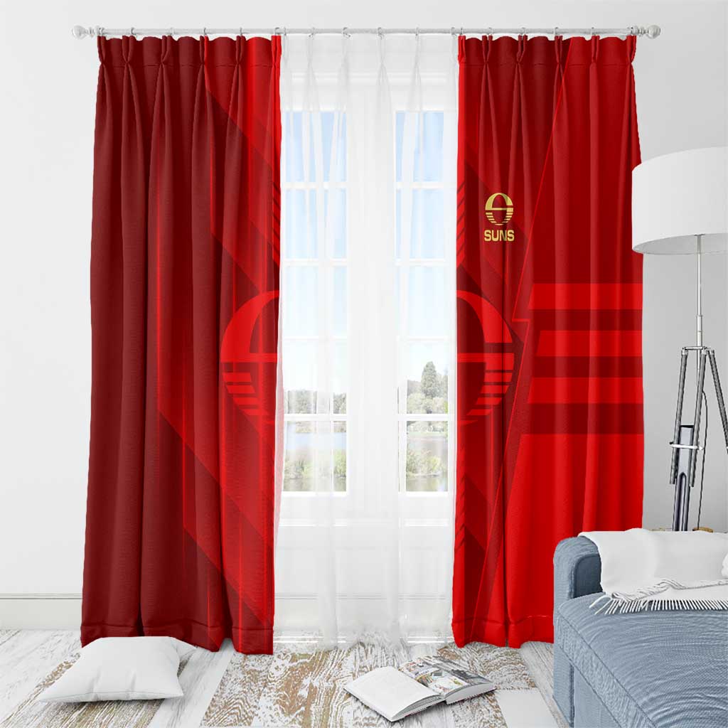 Gold Coast Suns Window Curtain Modern Geometric Sports Graphic Style